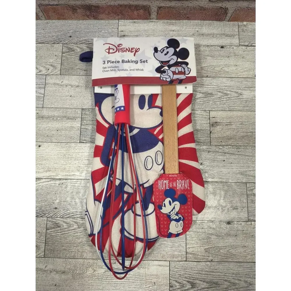 Disney Mickey Patriotic 3 Piece Baking Set Home of the Brave Patriotic Theme New